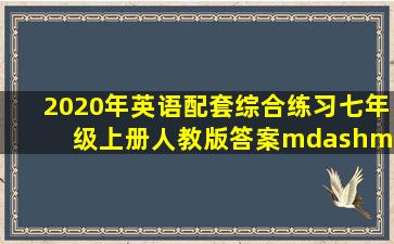 2020年英语配套综合练习七年级上册人教版答案——青夏教育精英...