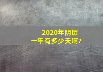 2020年阴历一年,有多少天啊?
