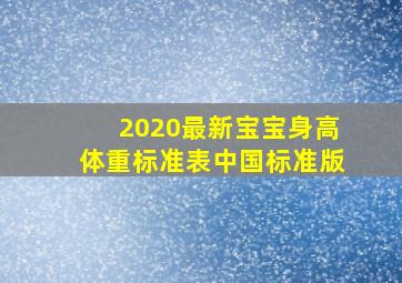 2020最新宝宝身高体重标准表(中国标准版)