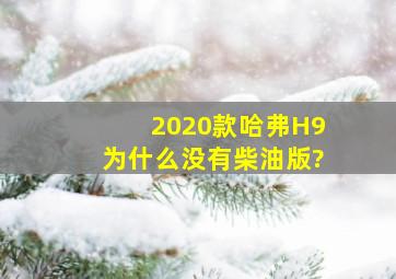 2020款哈弗H9为什么没有柴油版?