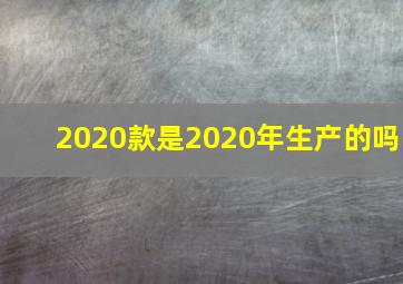 2020款是2020年生产的吗