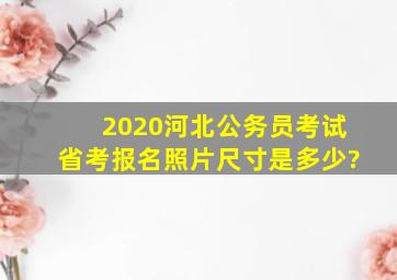 2020河北公务员考试省考报名照片尺寸是多少?