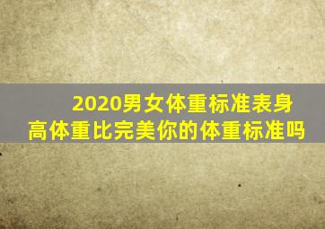 2020男女体重标准表,身高体重比完美,你的体重标准吗