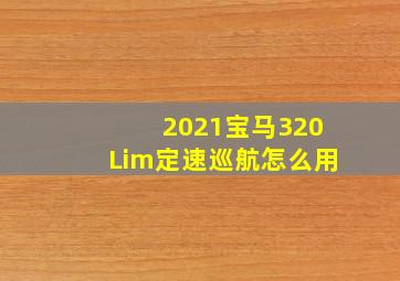 2021宝马320Lim定速巡航怎么用(