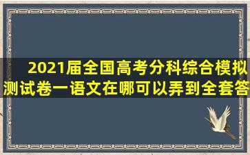 2021届全国高考分科综合模拟测试卷(一)语文在哪可以弄到全套答案?