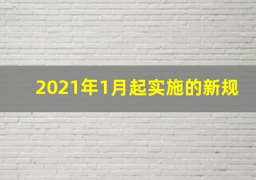 2021年1月起实施的新规