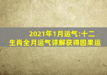 2021年1月运气:十二生肖全月运气详解,获得因果运