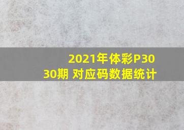 2021年体彩P3030期 对应码数据统计