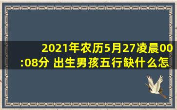 2021年农历5月27凌晨00:08分 出生(男孩)五行缺什么,怎么取名字?