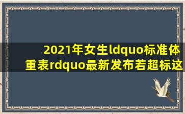 2021年女生“标准体重表”最新发布,若超标,这项运动值得关注 