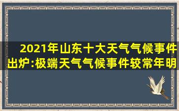 2021年山东十大天气气候事件出炉:极端天气气候事件较常年明显偏多