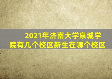 2021年济南大学泉城学院有几个校区,新生在哪个校区