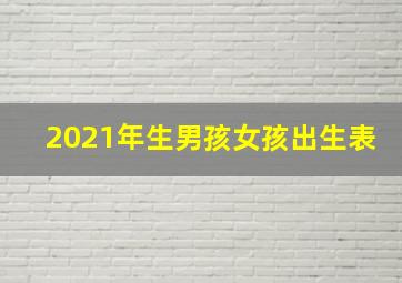 2021年生男孩女孩出生表