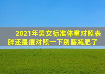 2021年男女标准体重对照表,胖还是瘦对照一下,别瞎减肥了 