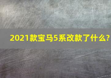 2021款宝马5系改款了什么?