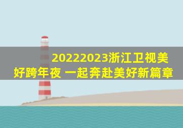 20222023浙江卫视美好跨年夜 一起奔赴美好新篇章