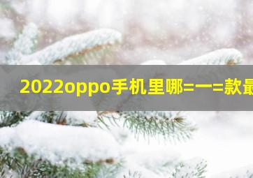 2022oppo手机里哪=一=款最好(