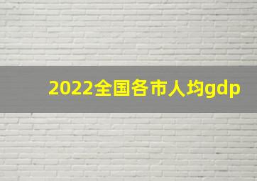 2022全国各市人均gdp