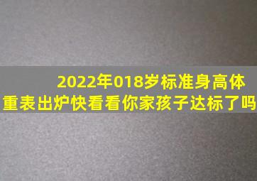 2022年018岁标准身高体重表出炉,快看看你家孩子达标了吗