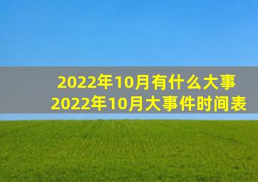 2022年10月有什么大事 2022年10月大事件时间表