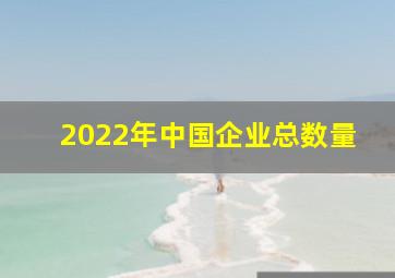 2022年中国企业总数量