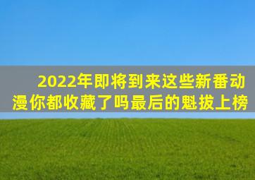 2022年即将到来,这些新番动漫你都收藏了吗,《最后的魁拔》上榜