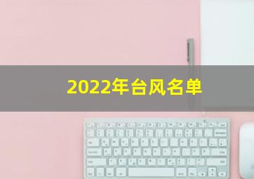 2022年台风名单