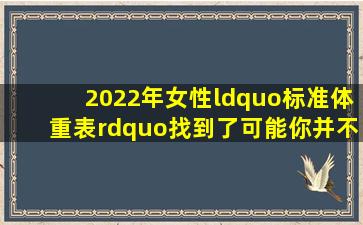 2022年女性“标准体重表”找到了,可能你并不胖,无需考虑减肥