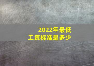 2022年最低工资标准是多少 