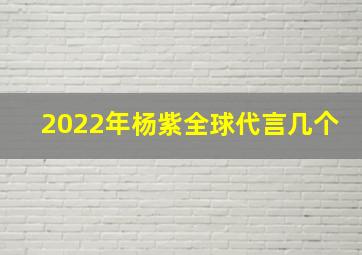 2022年杨紫全球代言几个