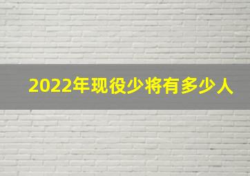 2022年现役少将有多少人