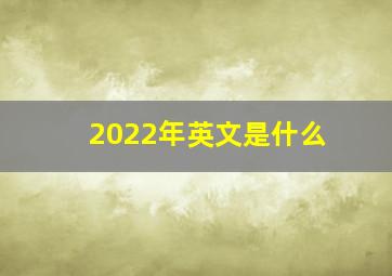 2022年英文是什么(