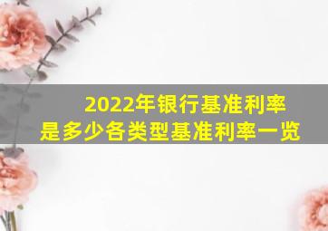 2022年银行基准利率是多少,各类型基准利率一览