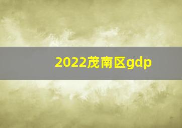 2022茂南区gdp