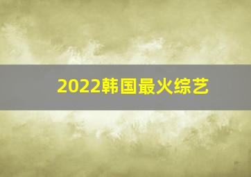 2022韩国最火综艺