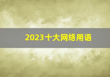 2023十大网络用语