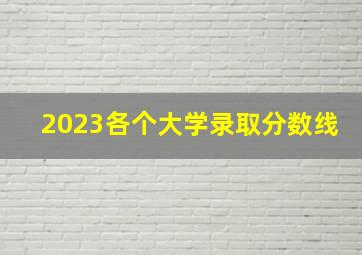 2023各个大学录取分数线