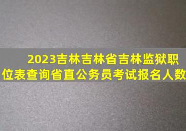 2023吉林吉林省吉林监狱职位表查询省直公务员考试报名人数