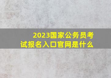 2023国家公务员考试报名入口官网是什么 