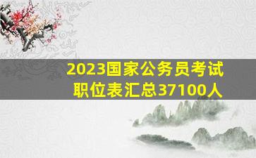 2023国家公务员考试职位表汇总(37100人)