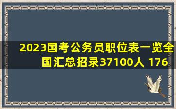 2023国考公务员职位表一览全国汇总『招录37100人 17655个职位...