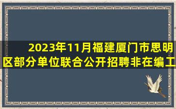 2023年11月福建厦门市思明区部分单位联合公开招聘非在编工作人员...