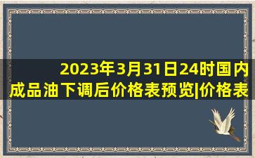 2023年3月31日24时国内成品油【下调】后价格表预览|价格表|国际油价|成 ...