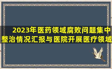 2023年医药领域腐败问题集中整治情况汇报与医院开展医疗领域整治...