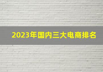 2023年国内三大电商排名