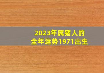 2023年属猪人的全年运势1971出生