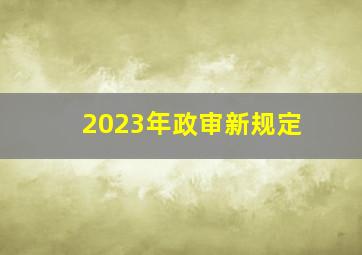 2023年政审新规定