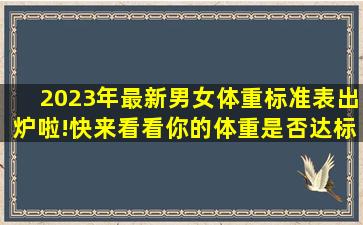 2023年最新男女体重标准表出炉啦!快来看看你的体重是否达标吧...