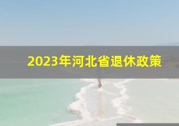 2023年河北省退休政策