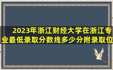 2023年浙江财经大学在浙江专业最低录取分数线多少分,附录取位次和...